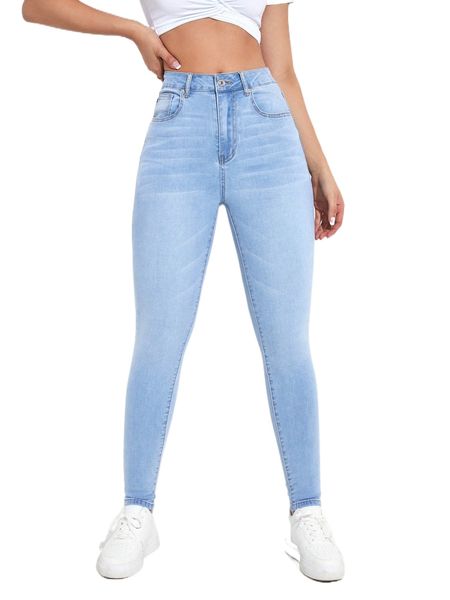 

high waist cat whisker skinny jeans w1mw#, Blue