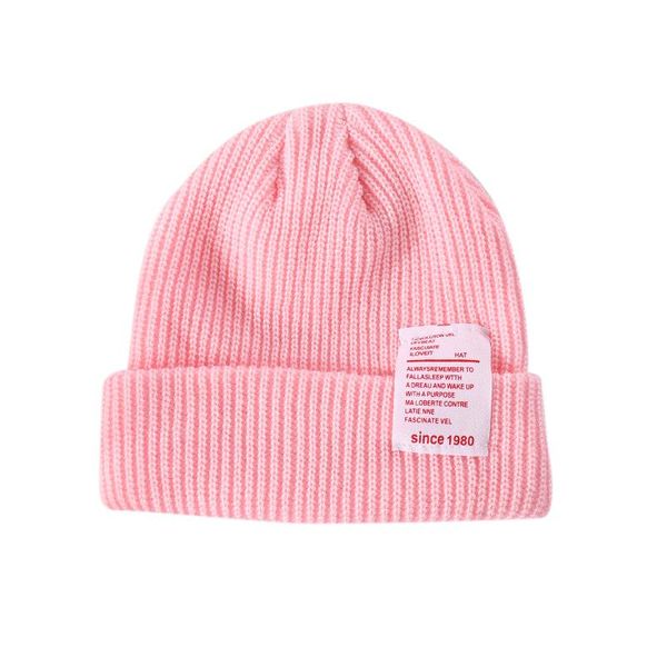 Ins Cappellini lavorati a maglia tinta unita Cappello lavorato a maglia per bambini con lettere grandi Cappelli invernali Skullies Berretti Donna Uomo Cappelli di lana Cappello da festa hip-hop casual 13 colori