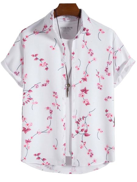 

men random floral print shirt without tee r1fj#, White;black