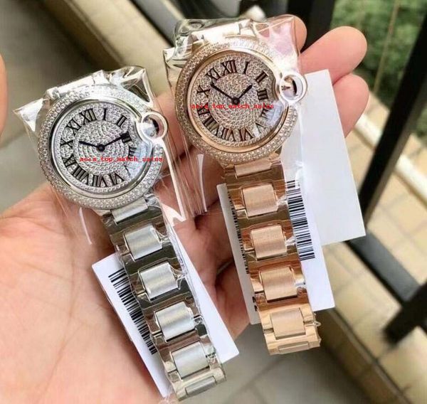 Klasik Stil Süper Kaliteli Saatler Kadınlar İçin Saf Saptaplar Safir Cam 36 Mm Elmas Kadran İsviçre Kuvars Hareketi 316L Çelik Moda Kadın/Erkek Saatler