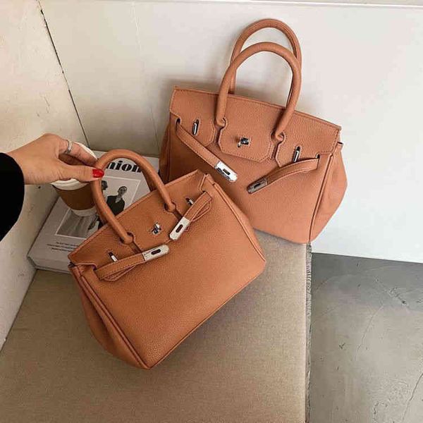 

luxury women birkinss handbags litchi women's bag pattern 2022 platinum large atmospheric grade versatile one shoulder messenger