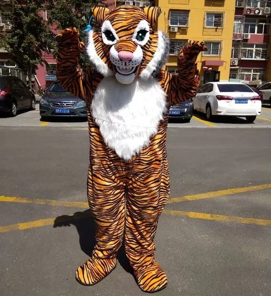 Novos trajes de mascote de tigre de alta qualidade para adultos Circus Christmas Halloween Outfit Fantasia Terno