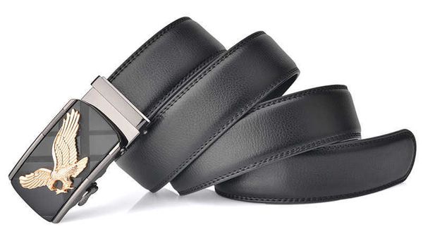 

elling high grade eagle automatic buckle belts classic luxury men's business dress belt leisure korean fashion trouser waistband, Black;brown