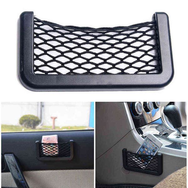 

2pc car auto string mesh resilient string bag storage pouch phone gadget cigarette y220414