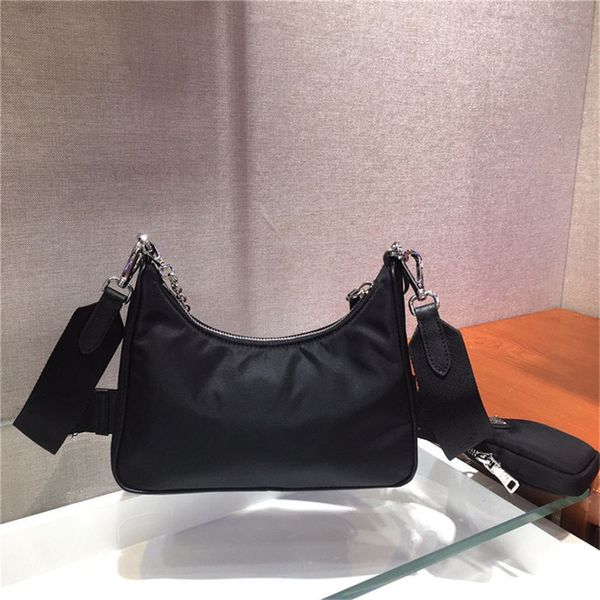 

nylon leather hip-hop luxury shoulder bag brand 3a with box ladies messenger bags heart-shaped decoration 2 in 1 nylons cross