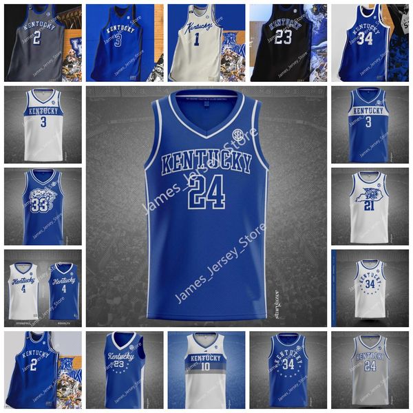 

2022 ncaa kentucky wildcats basketball jersey custom style 2 sahvir wheeler 1 cj fredrick 3 tyty washington jr. daimion collins 10 davion mi, Black