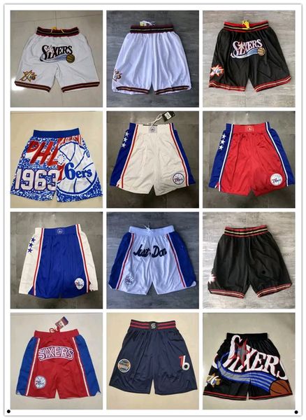 

philadelphia''76ers''men throwback basketball shorts pocket, Black