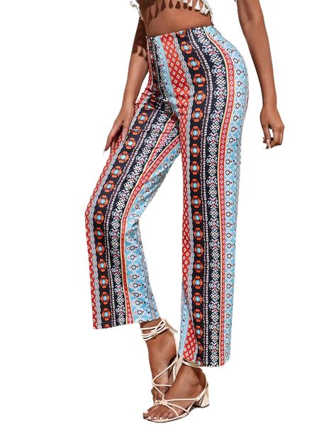 

high waist argyle print flare leg pants s0le#, Black;white