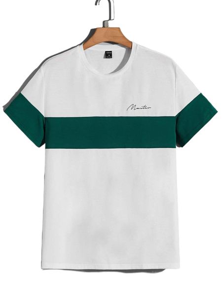 

men letter graphic two tone tee i9fm#, White;black