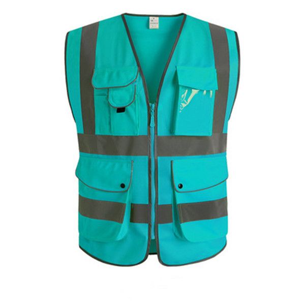 

safety reflective vest ppe breathable work wear quick dry blue hi visibility