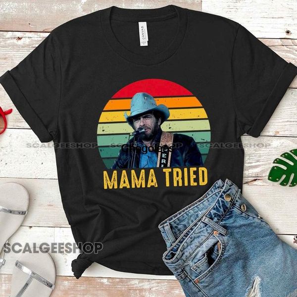 T-shirt da uomo Merle Haggard Shirt Mama Tried Country Music Vintage Holiday ShirtUomo