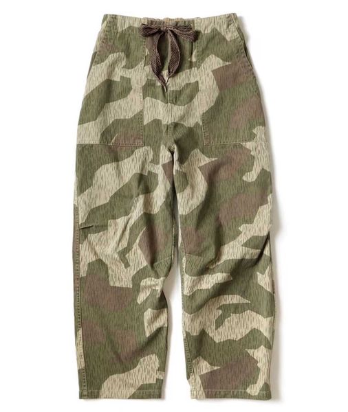 

men's pants 22ss kapital hirata hohiro limited extinct japanese camouflage loose pleated wide leg elastic pants, Black