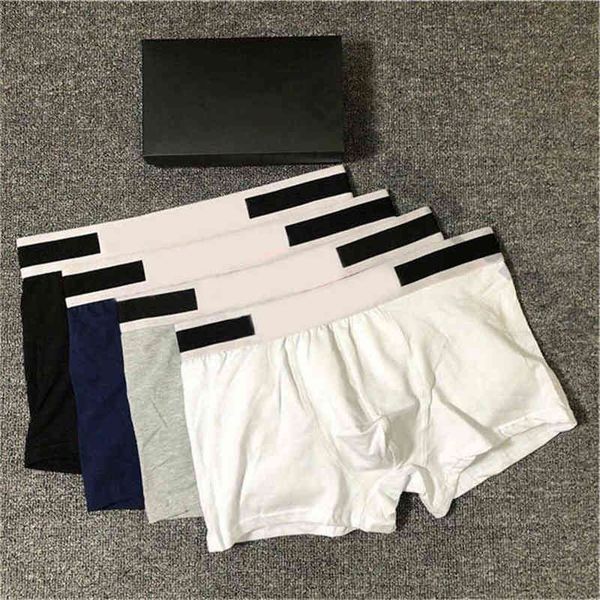 

2021 mens designers boxers brands underpants classic mens boxer casual shorts underwear breathable cotton underwears 3pcs with box, Black;white