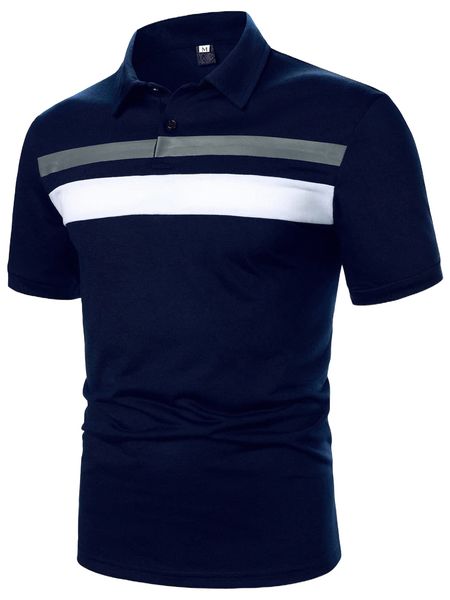 

men colorblock half button polo shirt g2oi#, White;black