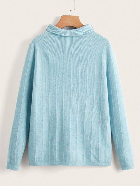 

mock neck ribbed knit sweater b0k1#, White;black