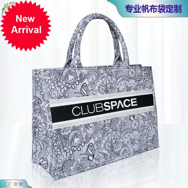 

tide brand wholesale high gift printing thickened shopping portable cotton handbag fashion trend shoulder crossbody bags