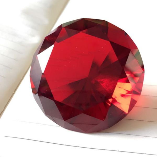 Kronleuchter-Kristall, 1 Stück, 60 mm, rote Farbe, K9-Diamant, Hochzeitsgeschenke, Geburtstag, Briefbeschwerer, Dekoration