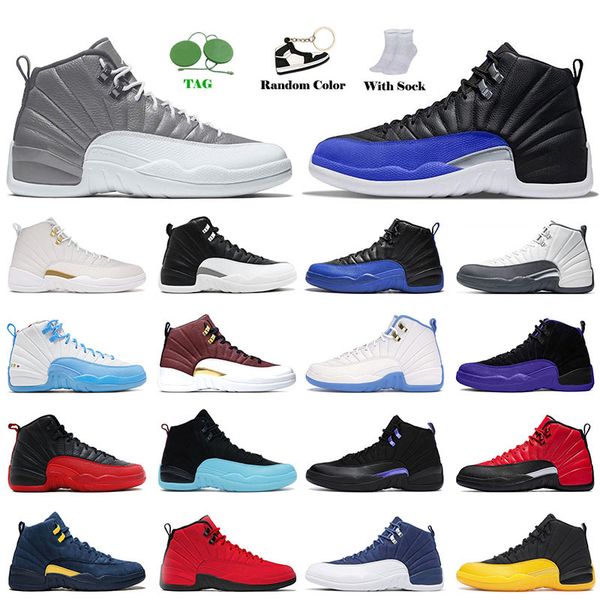 

high 12s mens boots jumpman 12 game ball black stealth light grey bulls french blue hyper royal twist outdoor sports sneakers designer baske