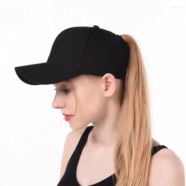 Berretto da baseball solido da donna Casquette Femme regolabile in cotone Snapback Cappelli estivi da sole per esterni Mamma Cappello da camionista neroBall BaBall