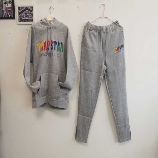 

new trapstar uk street hoodie set london prototype brand hoodie s-xl men's women's fashion embroidered colorful fleece, Black