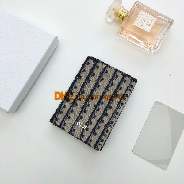 

oblique bi-fold card holder printing embroidery cardholder women d card holders designer leather canvas luxury printing retro wallet mini ba, Brown;gray
