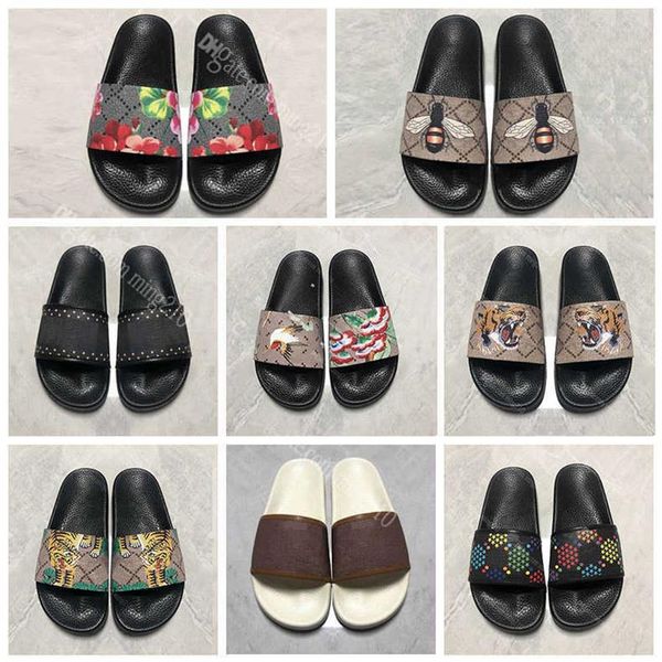 

2021 designer leather ladies sandals summer flat slipper fashion beach woman big head rainbow letters slippers193o, Black