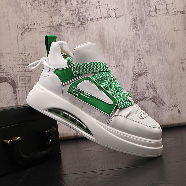 

luxury designers lace up dress wedding party shoes breathable air cushion walking sport casual sneakers round toe thick bottom oxford busine, Black