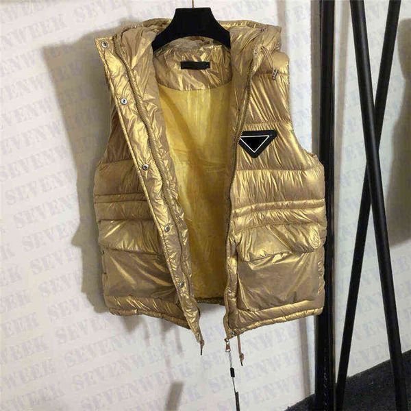 

men women vest down coat with triangle badge sleeveless womens designer jackets winter keep warm outerwear coats, Black