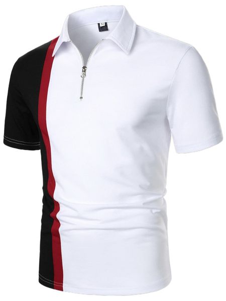

men color block polo shirt d69p#, White;black