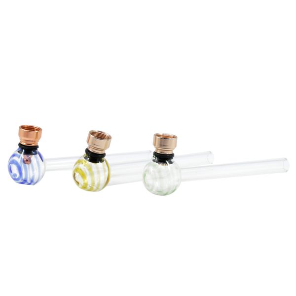 Tubo per bruciatore a olio in vetro Pyrex all'ingrosso Tubo per fumo di alta qualità per tabacco Erba secca 2 in 1 Lunghezza 130 mm 5,12 pollici