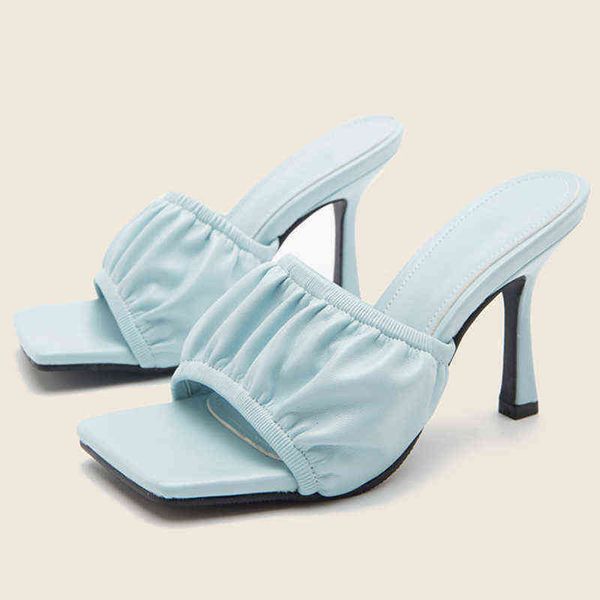 

slippers fashion women high heels shoes 's 9.5cm heel party footwear modern sandal female ladies 220530, Black