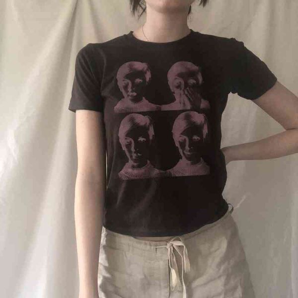 

2021 new face funny print trendsetter short sleeved t-shirt, White