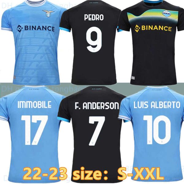 

22 23 lazio soccer jerseys home away third 2022 2023 f. anderson pedro football shirt luis alberto immobile sergej lazzari zaccagni men kids, Black;yellow