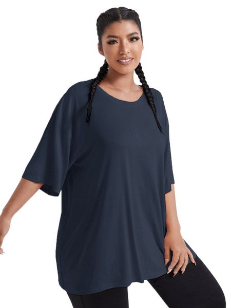 

plus softness drop shoulder sports n7ci#, Black
