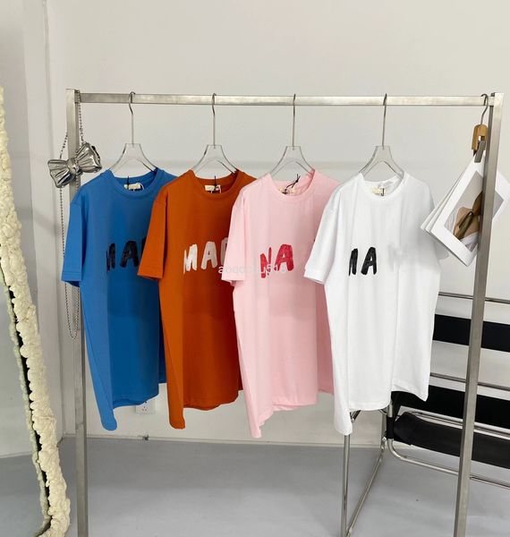

women's t-shirt correct mar letter 22 spring and summer hand-painted printing fashion round neck couple cotton t-shirt short sleeve, White