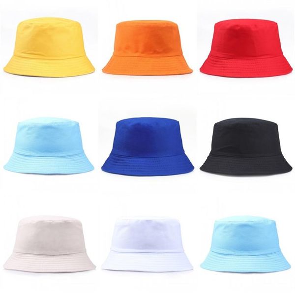 

cotton bucket hats sunscreen foldable fishing hunting cap basin chapeau outdoor sun prevent hat for women men child 234 q2319a, Blue;gray