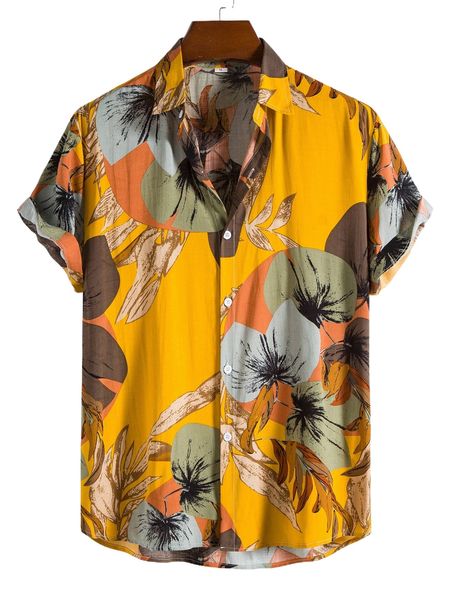 

men random tropical print shirt f7si#, White;black