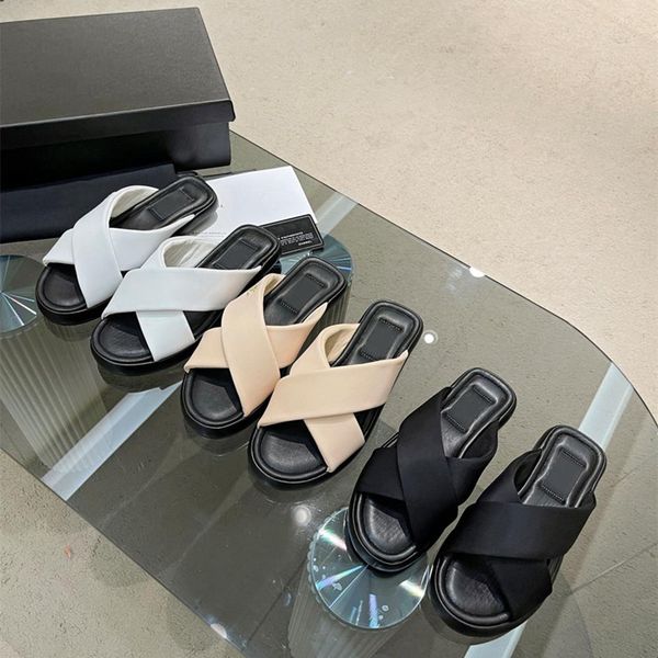 

slippers paris womens cloud scuffs summer sandals beach slide brand genuine leather girls flip flops loafers beautiful designer slippers box, Black