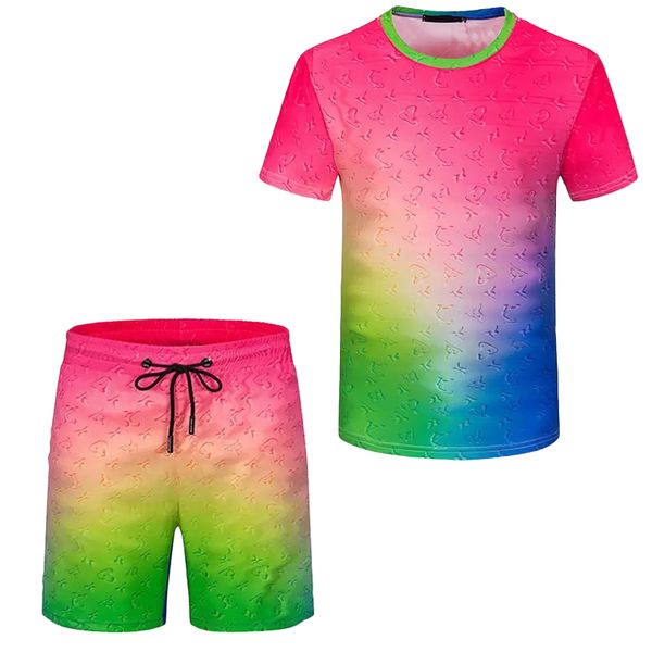 

2022 new pullover fashion men's summer tracksuit 3d printing short-sleeved shirts jogging suits men's running short suit sportswea, Gray