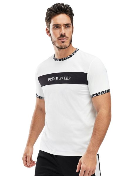 

men letter graphic tee o46s#, White;black