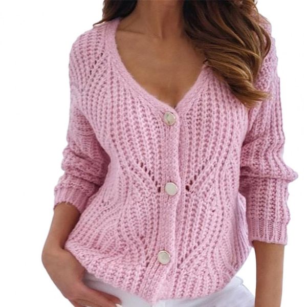 

pull femme single-breasted long sleeve sweater cardigan autumn winter v-neck hollow short knitted coat outerwear winter clothes, White;black