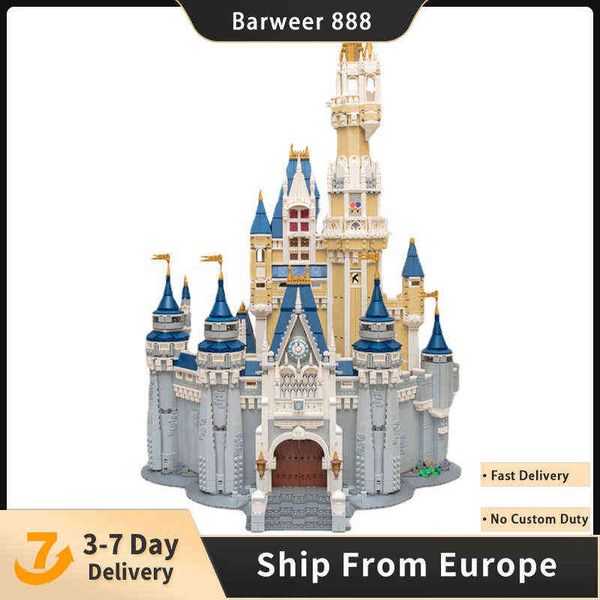 

16008 movie the princess castle building blocks 4080pcs street view model kits 71040 bricks education toys t230103