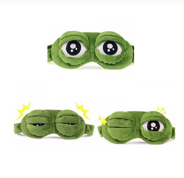 3D RANA Maschera per dormire Visiera Peluche Copertura per gli occhi Cartoon Visiera Viaggio Relax Regalo Maschera per dormire per occhi toppe carine GC908