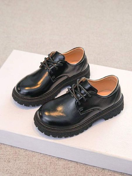 

boys lace-up front oxford shoes she, Black;grey