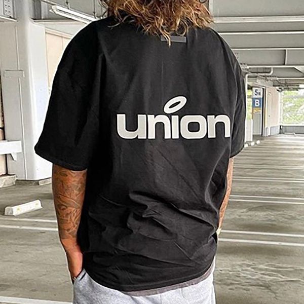 

union brand collab. t-shirt casual oversize tee men women hip hop streetwear mg210140, White;black