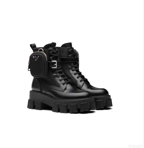 

luxury designer beaubourg nylon ankle boots women fashion martin winter leather boot woman flat high sneakers with box size eur 35-42, Black