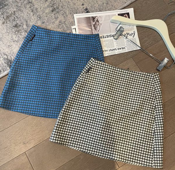 

designer spring and summer new black label small man with high waist thin a-line skirt, half short f8526 2022, White