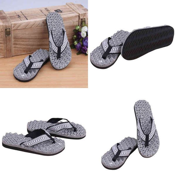 

home sole male casual soft men summer massage bottom flip flops shoes sandals male slipper flip-flops toe foot shoes y220523, Black