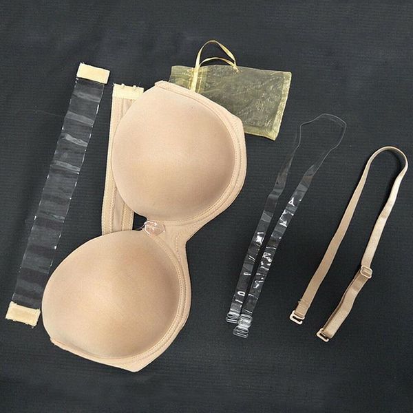 

lingerie push up bra big breast 1 2 cup plus size women silicone strapless wed a b c d, Red;black