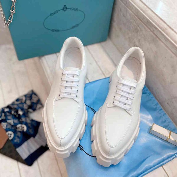 

dress shoes white polish leather platform loafers pointed toes shoes for women luxury designers lace-up heavy duty chunky sole monolith penn, Black